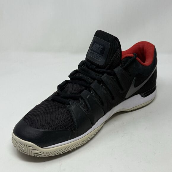 Nike Zoom Vapor 9.5 Tour Tennis Roger Federer Mens 13 Black Red Shoes 631458-007 - Picture 10 of 16